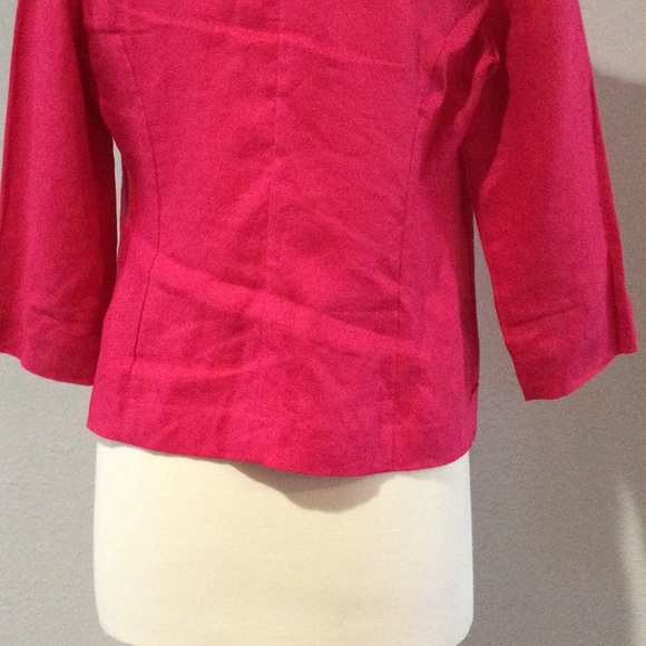 Chico's Hot Pink Cutout Linen Open Front Jacket Size 0/S/4 - Picture 11 of 16